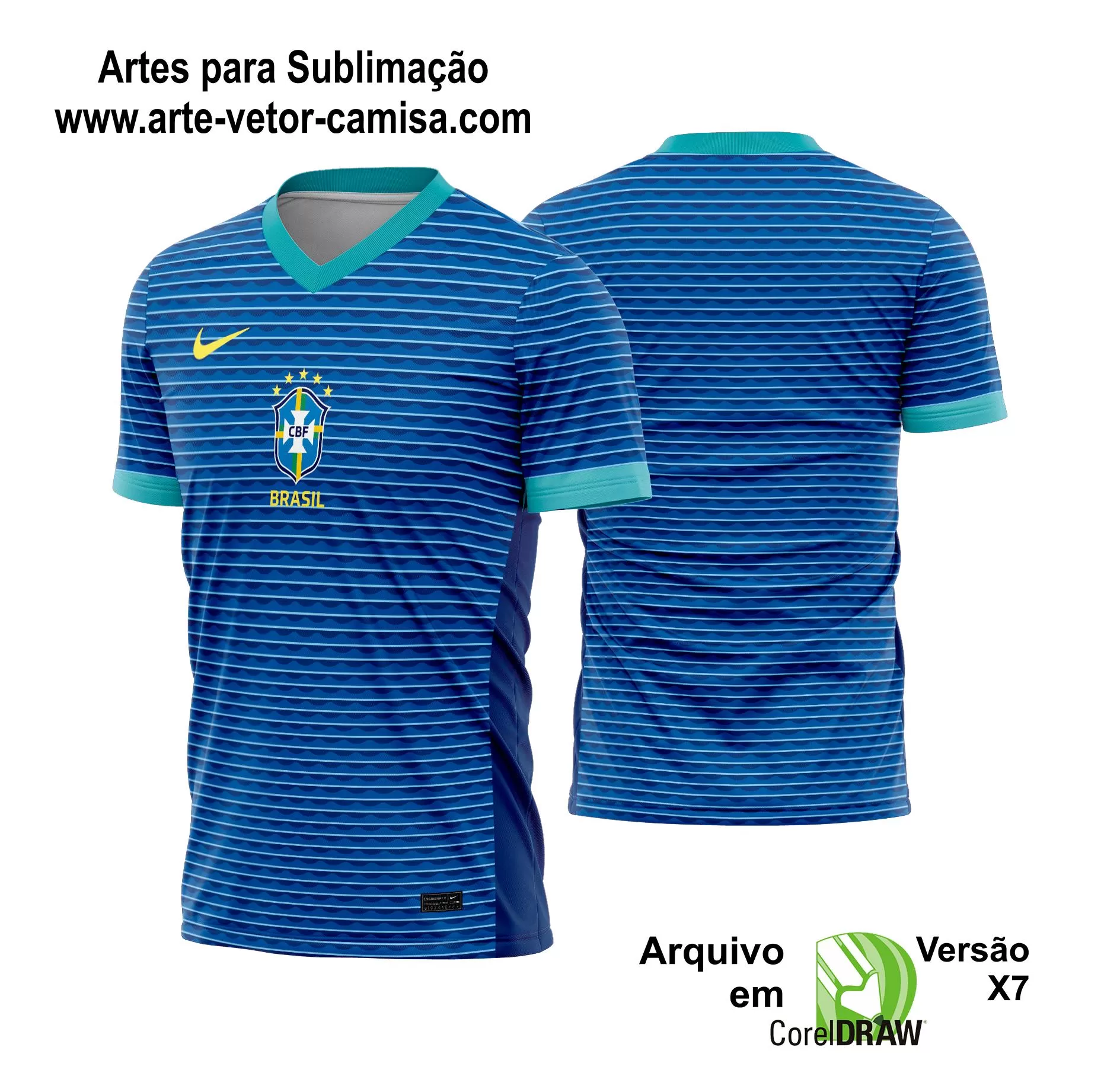 Arte Vetor Camisa Brasil Reserva 2024 - 2025