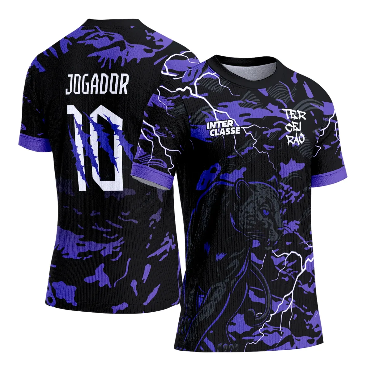 Camisa de Interclasse Personalizada Pantera Negra Roxa