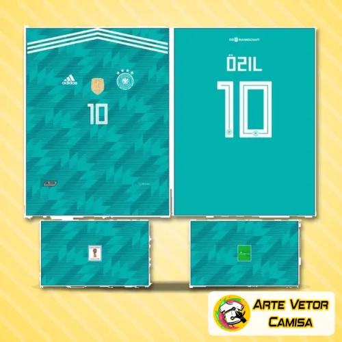 Camisa com logo no peito e estampa grande nas costas, exibindo as cores tradicionais da seleção da Alemanha em design impactante e cheio de personalidade, ideal para quem valoriza estilo autêntico e paixão pelo futebol.