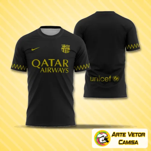 Camisa com logo no peito e estampa grande nas costas que destaca uma arte moderna inspirada na cidade de Barcelona, combinando cores vibrantes com elementos gráficos urbanos.