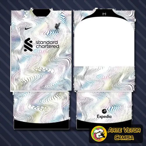 Camisa com logo no peito destacando o emblema do LiverPool, com uma estampa grande nas costas que exibe detalhes vibrantes e marcantes do time, perfeita para demonstrar paixão pelo clube com estilo e autenticidade.