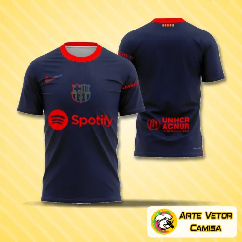 Camisa com logo no peito e estampa grande nas costas, em estilo moderno e cores vibrantes, ideal para fãs e colecionadores que apreciam design único e detalhes marcantes.