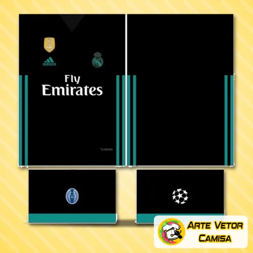 Imagem da camisa do Real Madrid edição 16 com logo no peito e estampa grande nas costas, mostrando detalhes clássicos e design icônico do uniforme usado na temporada emblemática.