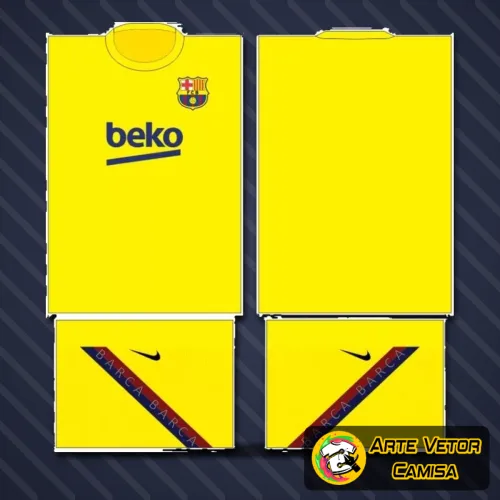Camisa com logo no peito e estampa grande nas costas, destacando as cores e símbolos característicos do Barcelona, traduzindo energia e paixão pelo futebol em um design vibrante e marcante.