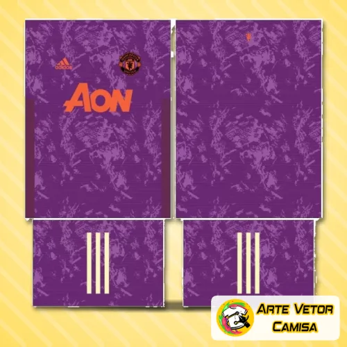 Camisa com logo do Manchester United no peito e estampa grande nas costas em design moderno e elaborado, destacando cores vibrantes e detalhes únicos que reverenciam o time na temporada 2024.