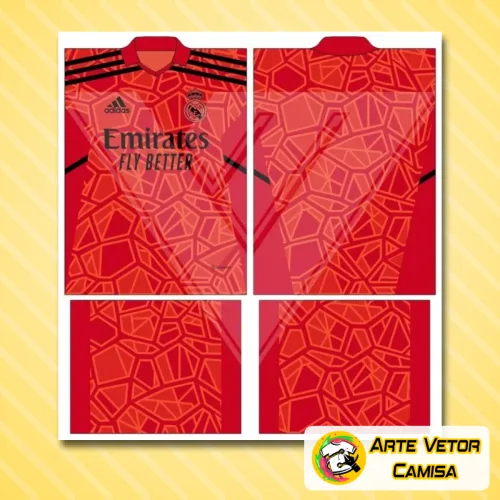 Camisa do Real Madrid com logo no peito e estampa grande nas costas, demonstrando a elegância e tradição do time em um design impactante e detalhado.