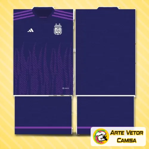 Camisa branca com logo no peito e estampa grande nas costas que destaca a bandeira da Argentina com design moderno e detalhes em azul e branco, perfeita para quem valoriza estilo e identidade.