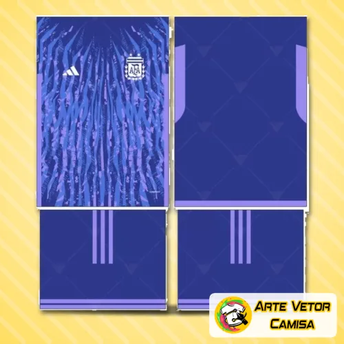 Camisa com logo no peito e estampa grande nas costas destacando o design exclusivo da Argentina, em cores vibrantes e estilo contemporâneo, perfeita para quem valoriza identidade e personalidade marcante.