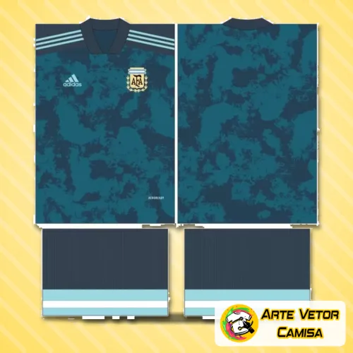 Camisa com logo no peito e estampa grande nas costas que traz um design moderno inspirado na Argentina, combinando cores vibrantes e detalhes únicos que destacam o estilo esportivo e contemporâneo.