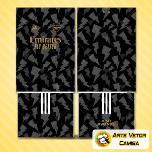 Camisa com logo no peito do Arsenal e estampa grande nas costas com design vibrante que destaca o amor pelo clube com detalhes marcantes e cores intensas, perfeita para torcedores apaixonados.
