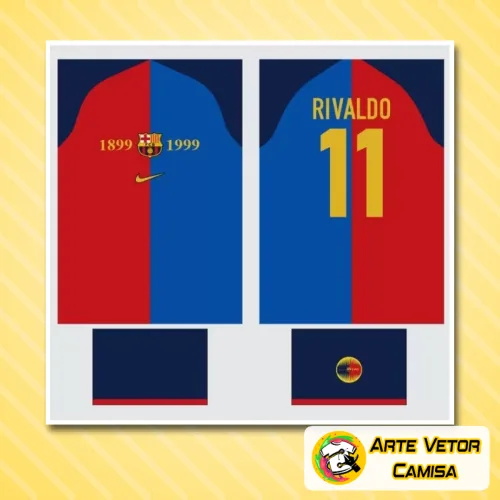 Camisa do Barcelona com logo no peito e estampa grande nas costas, apresentando design moderno e cores vibrantes que destacam o espírito do time e seu estilo único.