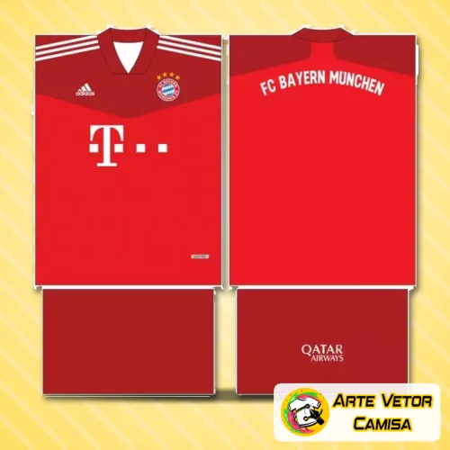 Camisa com logo no peito vibrante em destaque e estampa grande nas costas que revela detalhes modernos e inovadores inspirados no Bayern München para 2024, combinando estilo e identidade marcante