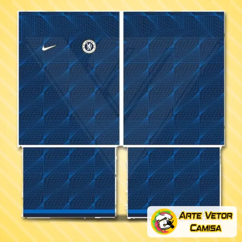 Camisa Chelsea com logo no peito em destaque e uma estampa grande nas costas, transmitindo estilo e identidade marcante para os fãs do time.
