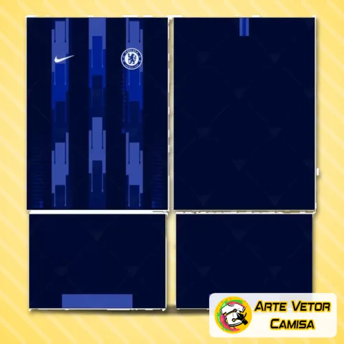 Foto da camisa Chelsea com logo no peito em destaque e estampa grande nas costas com design marcante que valoriza o estilo do torcedor.