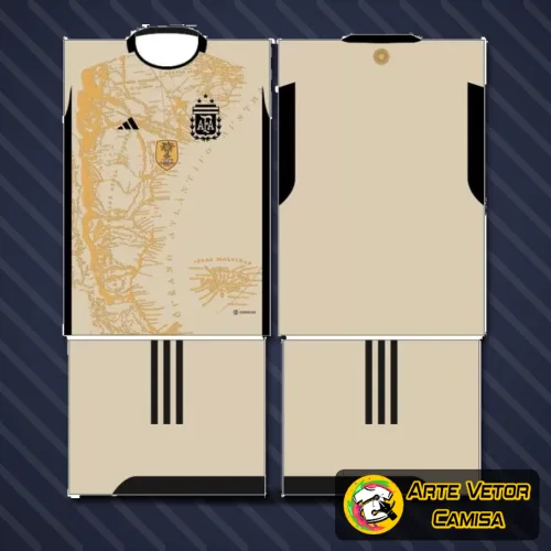 Camisa com logo no peito destacando a identidade argentina e estampa grande nas costas com design moderno e cheio de estilo que atrai olhares.