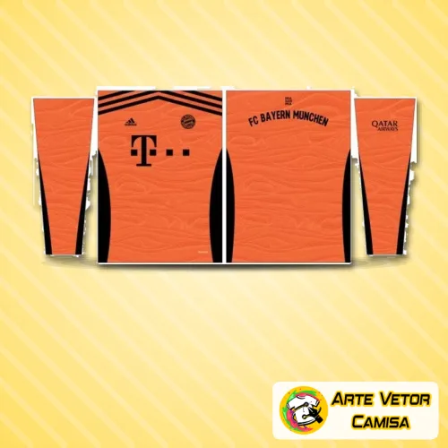 Camisa com design moderno do Bayern München, logo no peito em destaque e estampa grande nas costas que realça o estilo único do time para 2024, apresentando cores vibrantes e detalhes sofisticados.