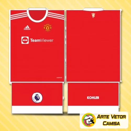 Camisa Manchester United com logo no peito e estampa grande nas costas destacando o conceito 2024 com design moderno e detalhes vibrantes que valorizam o estilo dos torcedores.