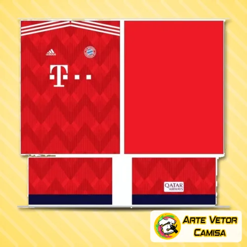 Camisa final com logo no peito e estampa grande nas costas, destacando design moderno e vibrante inspirado no Bayern München 2024.