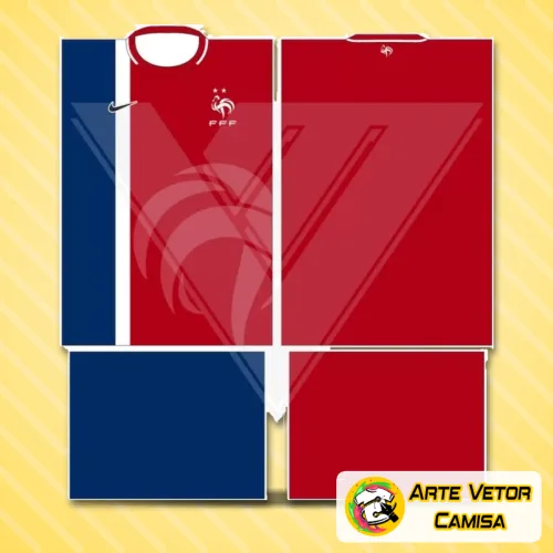 Camisa com logo no peito e estampa grande nas costas destacando detalhes inspirados na França, com design vibrante e elegante, perfeita para quem quer mostrar paixão pelo país com estilo e autenticidade.
