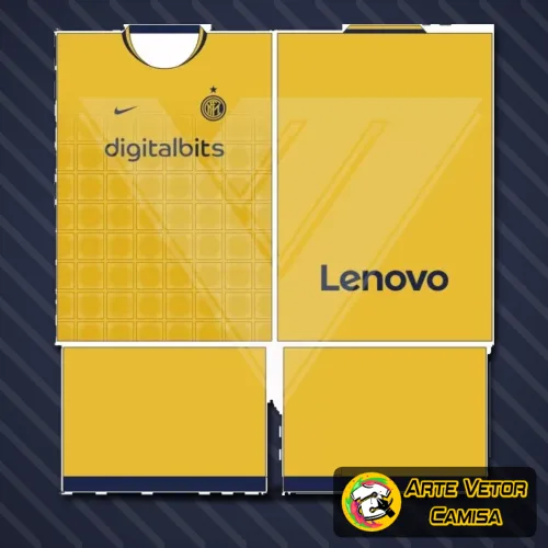 Camisa Inter de Milão 2024 com logo no peito e estampa grande nas costas em cores vibrantes e design moderno que destaca a paixão pelo futebol italiano.