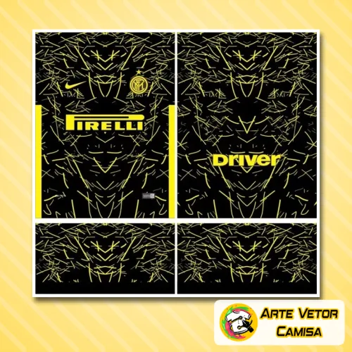 Camisa Inter de Milão 2024 com logo no peito e estampa grande nas costas, exibindo design moderno e cores vibrantes que destacam o estilo do time italiano em cada detalhe.