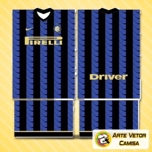 Camisa preta do Inter de Milão com logo no peito em destaque e estampa grande nas costas que revela design moderno e esportivo, ideal para os torcedores demonstrarem paixão pelo time com estilo autêntico