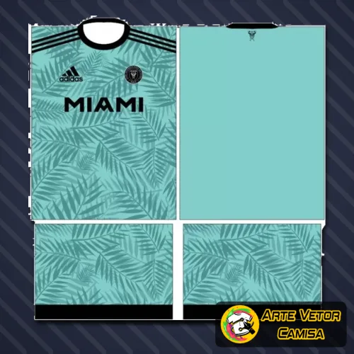 Camisa com logo no peito e estampa grande nas costas, destacando as cores vibrantes e detalhes exclusivos que remetem ao estilo do Inter Miami, perfeita para fãs e colecionadores.