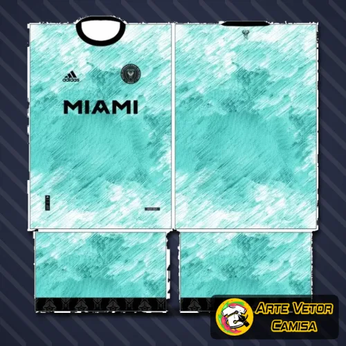 Camisa com logo no peito em destaque e estampa grande nas costas, exibindo um design moderno e vibrante que celebra o Inter Miami com cores intensas e detalhes marcantes.