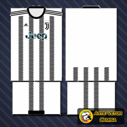 Camisa Juventus com logo no peito e estampa grande nas costas exibindo detalhes marcantes do time, em estilo clássico e elegante, ideal para torcedores que valorizam a história do clube.