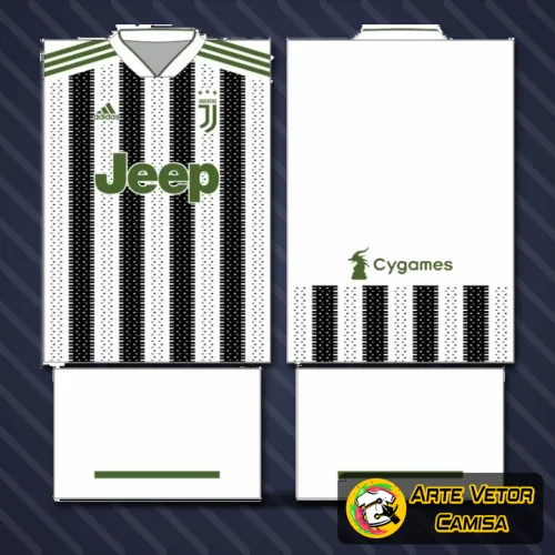 Camisa Juventus destacada com logo no peito e estampa grande nas costas, presença marcante e visual moderno que ressalta a paixão pelo time em cada detalhe da peça finalizada.