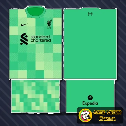 Camisa LiverPool com logo no peito e estampa grande nas costas, apresentando design vibrante e moderno que destaca a paixão pelo time de forma impactante e elegante.