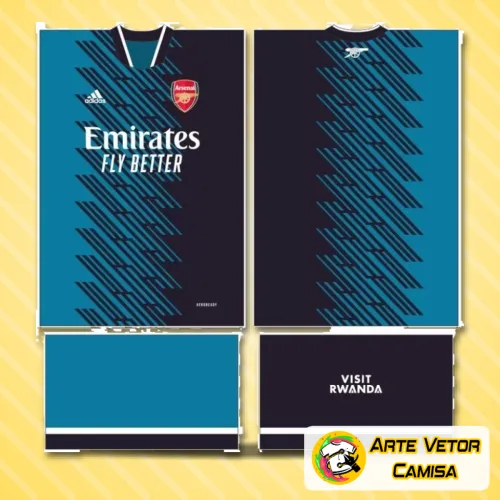Camisa com logo no peito e estampa grande nas costas, representando o estilo e identidade do Arsenal, perfeita para quem valoriza o design autêntico e marcante.