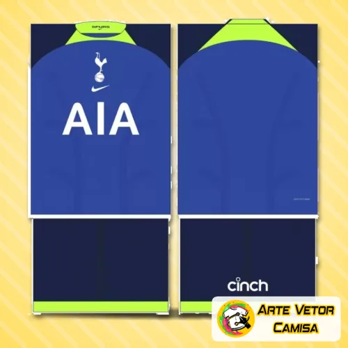 Camisa do Tottenham com logo no peito e estampa grande nas costas em destaque, ideal para quem deseja um visual autêntico e marcante representando o time inglês.