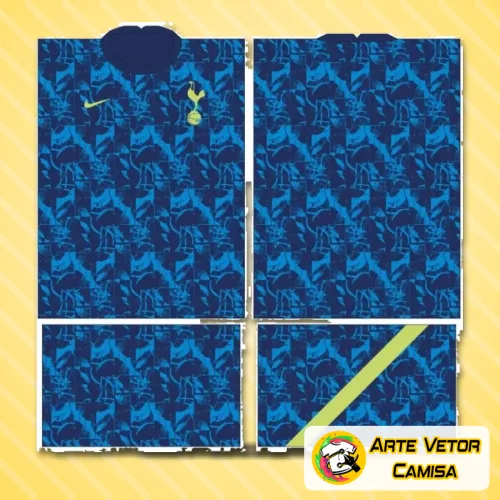 Camisa Tottenham com logo no peito e estampa grande nas costas em design marcante que realça a paixão pelo time, ideal para quem busca estilo e identidade nas peças de roupa.