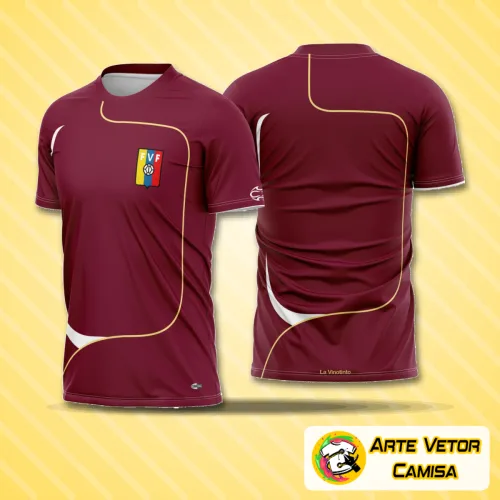 Foto da camisa Venezuela 2007 com logo no peito e estampa grande nas costas, em destaque, mostrando detalhes da identidade visual e cores marcantes, perfeita para quem valoriza a história do futebol venezuelano.