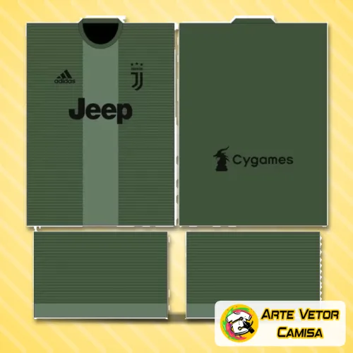 Foto da camisa Juventus com logo no peito e estampa grande nas costas, exibindo cores vibrantes e design moderno que destaca o espírito do time em cada detalhe.
