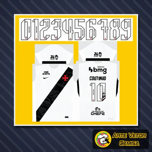 Camisa do Vasco com logo no peito e estampa grande nas costas, exibindo detalhes modernos, cores vibrantes e design arrojado que valorizam a paixão pelo time em estilo único e marcante.