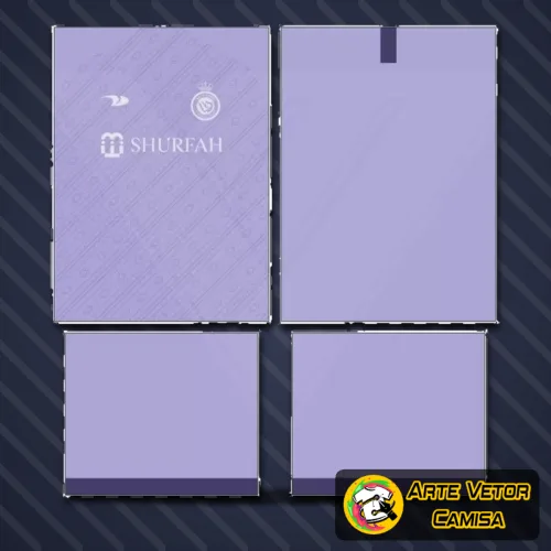 Camisa do Al Nassr com logo no peito e estampa grande nas costas mostrando detalhes vibrantes em azul e amarelo, ideal para fãs do time exibirem sua paixão com estilo único e marcante.