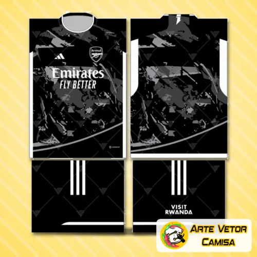 Camisa com logo no peito em destaque e uma estampa grande nas costas que chama atenção, mostrando estilo único para fãs do Arsenal e visual moderno em tom vibrante e acabamento de qualidade.