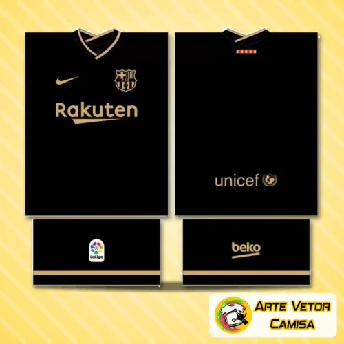 Camisa Barcelona estilizada com logo no peito e estampa grande nas costas, combinando elementos modernos e esportivos para um visual marcante e autêntico.