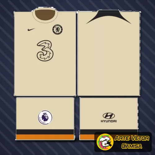 Camisa Chelsea com logo no peito e estampa grande nas costas, exibindo design moderno e vibrante que destaca identidade e estilo único para torcedores e fãs do time.