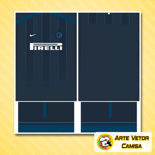 Camisa do Inter de Milão com logo no peito e estampa grande nas costas, destacando detalhes vibrantes e design moderno que reflete a tradição e força do time italiano na temporada 2024.