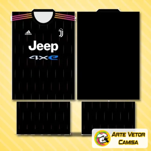 Foto de uma camisa juventus com logo no peito e estampa grande nas costas, mostrando detalhes marcantes que unem tradição e estilo para os apaixonados pelo time.