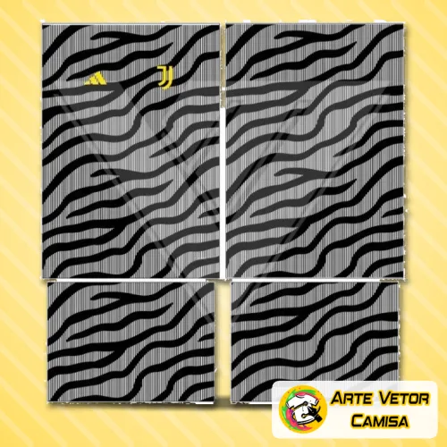 Camisa Juventus exibindo logo no peito e uma estampa grande nas costas em design contemporâneo e vibrante, perfeita para quem quer destacar seu estilo e paixão pelo clube.
