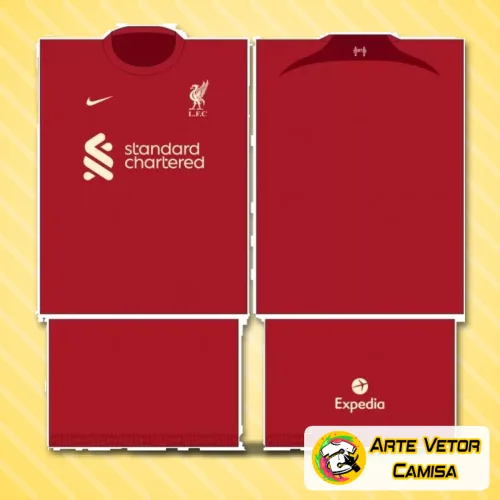 Camisa com logo no peito e estampa grande nas costas, destacando um visual moderno e cheio de energia inspirado em LiverPool, perfeita para torcedores que buscam estilo e personalidade na roupa.