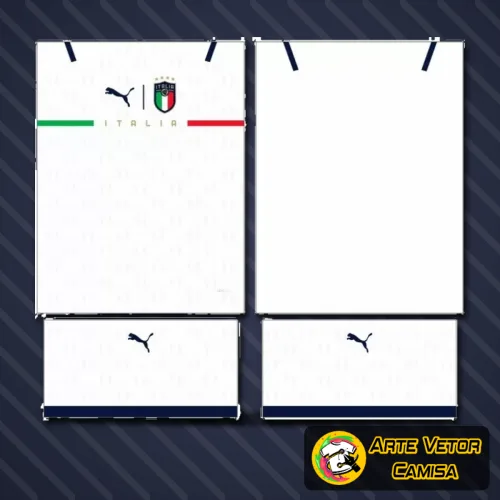 Camisa Itália com logo no peito e estampa grande nas costas que destaca o estilo moderno e esportivo, combinando detalhes clássicos e contemporâneos para um visual imponente e cheio de personalidade.