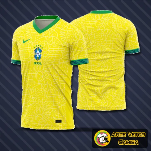 Arte Vetor Camisa Brasil Titular 2024 - 2025