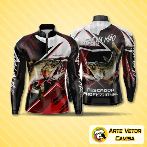 Camiseta final com logo destacado no peito e uma estampa grande nas costas que remete à pesca esportiva, perfeita para amantes do esporte e estilo ao ar livre, combinando conforto e design exclusivo.