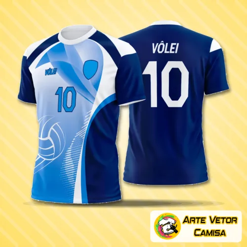 Camisa com acabamento moderno, logo no peito e estampa grande nas costas que destaca o estilo esportivo e a originalidade da peça, perfeita para fãs de vôlei.