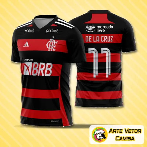 Arte Vetor Camisa Flamengo Titular 2024 - 2025